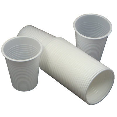 1000 x White Disposable Plastic Cups Glasses 7oz (190ml)